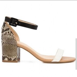 ALEXANDRE BIRMAN Judy python embellished strappy chunk heel sandals